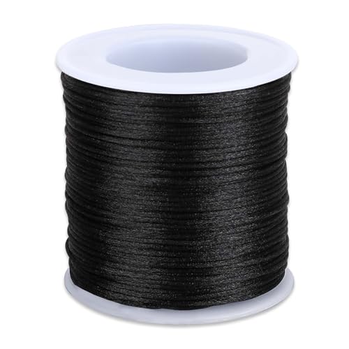 Nylonschnur für Armbänder, 0,8mm x 100m Schwarze Nylonfaden Satinschnur, für Armbänder Kordel Bulk Perlenfaden Handwerk Freundschaftsarmband, Halskette Geflochten, Schmuckherstellung und DIY Basteln Nylonschnur für Armbänder, 0,8mm x 100m Schwarze Nylonfaden Satinschnur, für Armbänder Kordel Bulk Perlenfaden Handwerk Freundschaftsarmband, Halskette Geflochten, Schmuckherstellung und DIY Basteln von salbsever