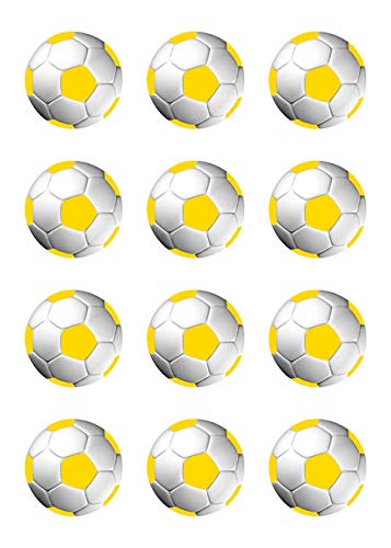 Muffinaufleger Cupcakes Muffins Kindergeburtstag Fussballparty FußballpartyFussbal Fußball FB01 Gelb von sales-world24