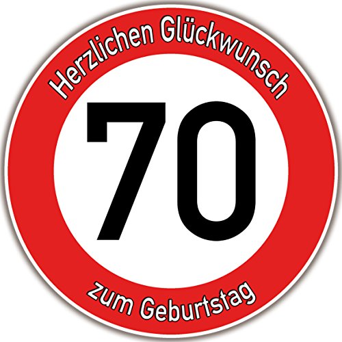 Tortenaufleger Fototorte Tortenbild Warnschild 70. Geburtstag rund 20 cm GB10 (Zuckerpapier) von sales-world24