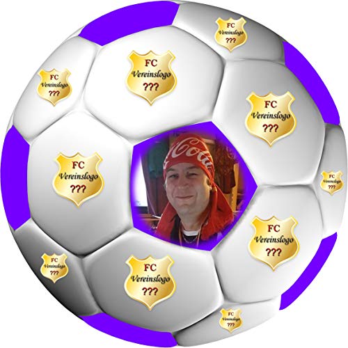 Tortenaufleger Fussball Fußball in 3D-Optik für einen tollen 3D-Effekt mit Foto & Vereinslogo Vereinswappen Rund 20 cm FB05 Violett Tortenaufleger Fussball Fußball in 3D-Optik für einen tollen 3D-Effekt mit Foto & Vereinslogo Vereinswappen Rund 20 cm FB05 Violett von sales-world24
