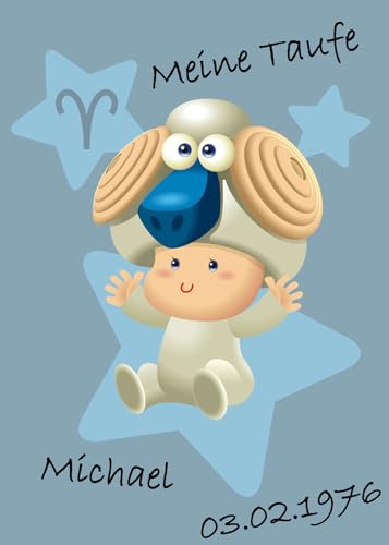 Tortenaufleger Sternzeichen Baby Geburtstag Taufe Zuckerpapier DIN A4 SZ02 Widder von sales-world24