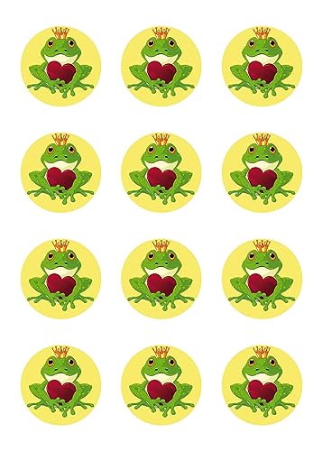 sales-world24 Muffinaufleger Cupcakes Muffins Kindergeburtstag Tiere Frosch FR01 (Zuckerpapier) von sales-world24