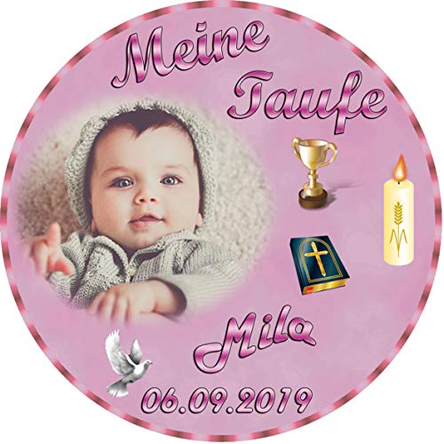 Tortenaufleger Fototorte Tortenbild Zuckerpapier Taufe Rund 14 cm T2 von sales-world24