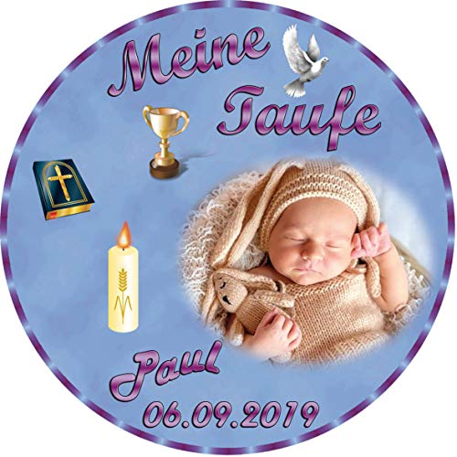 Tortenaufleger Fototorte Tortenbild Zuckerpapier Taufe Rund 14 cm T3 von sales-world24