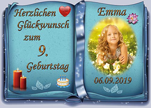 sales-world24 Tortenaufleger Fototorte Tortenbild zum Geburtstag Buchform DIN A5 G26 (Zuckerpapier) von sales-world24