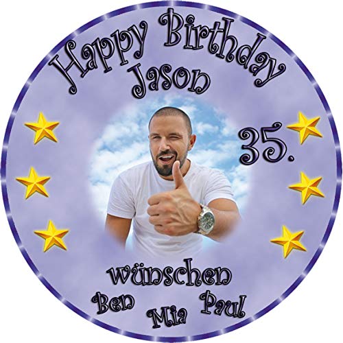 Tortenaufleger Fototorte Tortenbild zum Geburtstag Rund 14 cm G2 (Zuckerpapier) von sales-world24