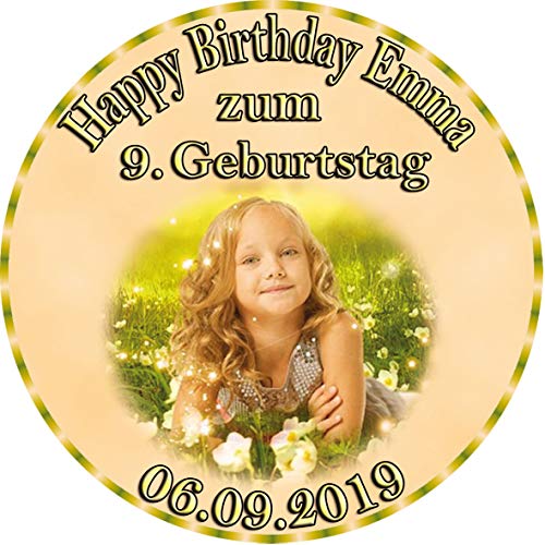 sales-world24 Tortenaufleger Fototorte Tortenbild zum Geburtstag Rund 14 cm G7 (Zuckerpapier) von sales-world24