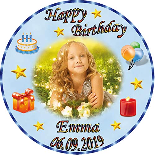 Tortenaufleger Fototorte Tortenbild zum Geburtstag Rund 14 cm G9 (Zuckerpapier) von sales-world24