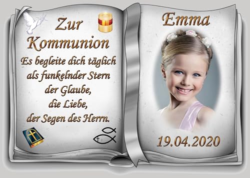 sales-world24 Tortenaufleger Fototorte Tortenbild zur Kommunion Buchform DIN A5 K34 von sales-world24