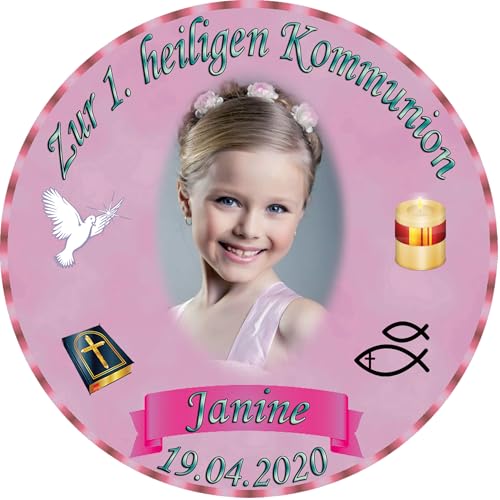 sales-world24 Tortenaufleger Fototorte Tortenbild zur Kommunion rund 14 cm Durchmesser K2 von sales-world24