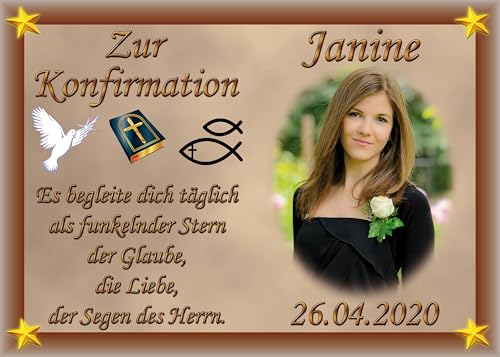 Tortenaufleger Fototorte Tortenbild zur Konfirmation DIN A5 K21 von sales-world24