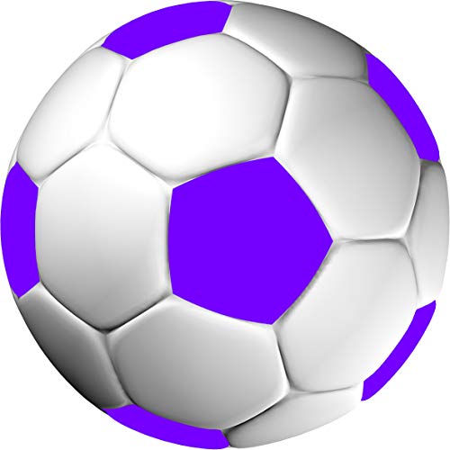 sales-world24 Tortenaufleger Fußballparty Fussball Fußball 3D-Effekt Rund 20 cm FB02 Violett von sales-world24
