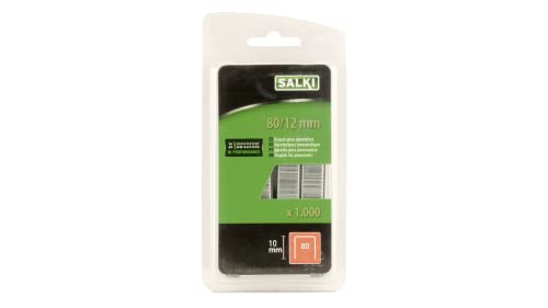 SALKI Heftklammern Nr. 80 - Blisterpackung mit 1000 Stück, Drahtheftklammern Nr. 80, 12 mm breit, kompatibel mit pneumatischen Heftpistolen, perfekt für Polstermöbel SALKI Heftklammern Nr. 80 - Blisterpackung mit 1000 Stück, Drahtheftklammern Nr. 80, 12 mm breit, kompatibel mit pneumatischen Heftpistolen, perfekt für Polstermöbel von salki