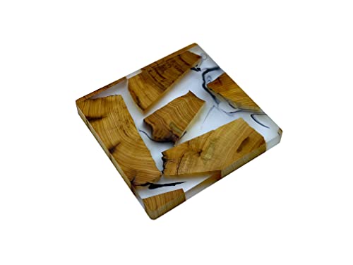 Saumo Untersetzer quadratisch für Gläser, Vasen, Flaschen, Karaffen Design Glasuntersetzer für Getränke, Tassen, Bar, Glas-Tischuntersetzer Echt - Holz/Epoxidharz Resin Dekoration Saumo Untersetzer quadratisch für Gläser, Vasen, Flaschen, Karaffen Design Glasuntersetzer für Getränke, Tassen, Bar, Glas-Tischuntersetzer Echt - Holz/Epoxidharz Resin Dekoration von Saumo