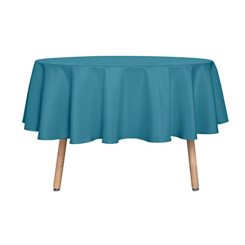 sancua Runde Tischdecke – 152,4 cm – wasserabweisend, auslaufsicher, waschbar, Polyester-Tischdecke, dekorativer Stoff für Esstisch, Buffet-Partys und Camping, Blaugrün sancua Runde Tischdecke – 152,4 cm – wasserabweisend, auslaufsicher, waschbar, Polyester-Tischdecke, dekorativer Stoff für Esstisch, Buffet-Partys und Camping, Blaugrün von sancua