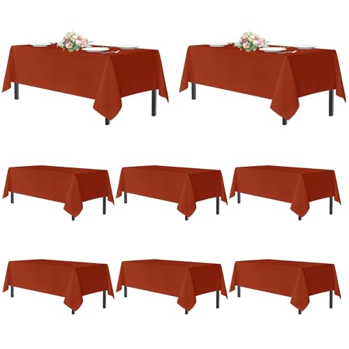 sancua Thanksgiving-Tischdecken für rechteckige Tische, 1,8 m, 8 Stück, waschbar, Polyester, für Urlaub, Party, Geburtstag, Bankett, Empfang, 137 x 274 cm, Rost sancua Thanksgiving-Tischdecken für rechteckige Tische, 1,8 m, 8 Stück, waschbar, Polyester, für Urlaub, Party, Geburtstag, Bankett, Empfang, 137 x 274 cm, Rost von sancua