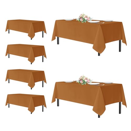 sancua Thanksgiving-Tischdecken für rechteckige Tische, 2,4 m, waschbar, Polyester, für Weihnachten, Party, Geburtstag, Bankett, Empfang, 152,4 x 305,8 cm, Bronze, 6 Stück sancua Thanksgiving-Tischdecken für rechteckige Tische, 2,4 m, waschbar, Polyester, für Weihnachten, Party, Geburtstag, Bankett, Empfang, 152,4 x 305,8 cm, Bronze, 6 Stück von sancua