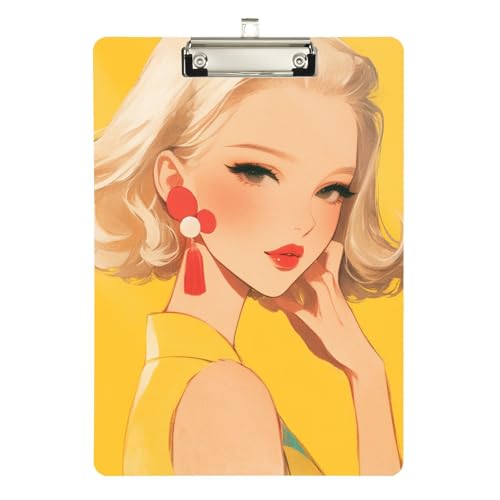 Abstraktes gelbes Anime-Girl-Clipboard, Ordner, Organizer, Standardloch für Krankenschwestern, Studenten, Handel, Quest, Größe 22,9 x 30,5 cm Abstraktes gelbes Anime-Girl-Clipboard, Ordner, Organizer, Standardloch für Krankenschwestern, Studenten, Handel, Quest, Größe 22,9 x 30,5 cm von sanluoli