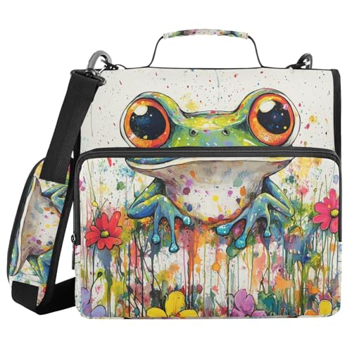 Aesthetic Frog Ringbuch mit 3 Ringen, Reißverschluss, Griff und abnehmbarem Schultergurt, einfach zu tragen, Schulordner, Organizer für Mittelschüler Aesthetic Frog Ringbuch mit 3 Ringen, Reißverschluss, Griff und abnehmbarem Schultergurt, einfach zu tragen, Schulordner, Organizer für Mittelschüler von sanluoli