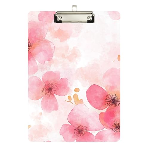 Aquarell-Kunst-Klemmbretter mit Blumen, transparent, für Polizei, Büro, Krankenschwester, Fußball, Trainer, Größe 22,9 x 30,5 cm Aquarell-Kunst-Klemmbretter mit Blumen, transparent, für Polizei, Büro, Krankenschwester, Fußball, Trainer, Größe 22,9 x 30,5 cm von sanluoli