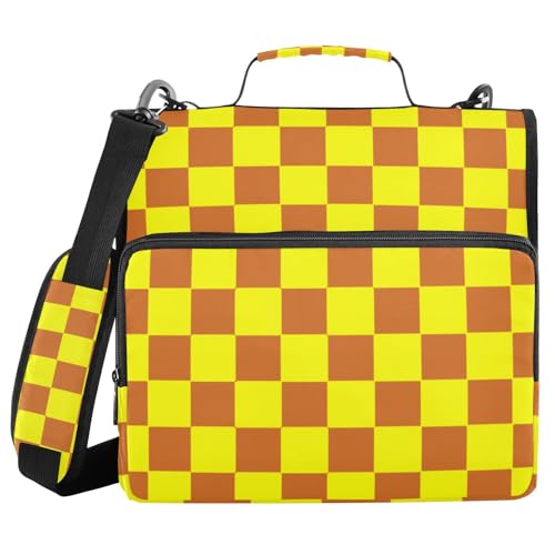 Buffalo Plaid Kariert Gelb Schokolade 3 Ringe Organizer Ordner mit Griff und abnehmbarem Schultergurt Laege Kapazität Dokumentenmappe Organizer für Mittelschule Buffalo Plaid Kariert Gelb Schokolade 3 Ringe Organizer Ordner mit Griff und abnehmbarem Schultergurt Laege Kapazität Dokumentenmappe Organizer für Mittelschule von sanluoli