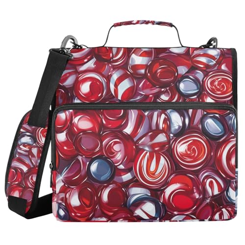 Candies Scarlet Organizer mit 3 Ringen, 3,8 cm, mit Schultergurt, mehrere Taschen, Dokumentenmappe, Organizer, geeignet für Mittelschule Candies Scarlet Organizer mit 3 Ringen, 3,8 cm, mit Schultergurt, mehrere Taschen, Dokumentenmappe, Organizer, geeignet für Mittelschule von sanluoli