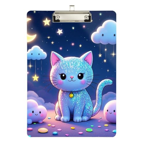 Cartoon-Klemmbrett, niedlich, gefälschte Pailletten, Katze, 1 Standard-Loch, für Lehrer, Muss für Klassenzimmer, Grundschule, Größe 22,9 x 30,5 cm Cartoon-Klemmbrett, niedlich, gefälschte Pailletten, Katze, 1 Standard-Loch, für Lehrer, Muss für Klassenzimmer, Grundschule, Größe 22,9 x 30,5 cm von sanluoli