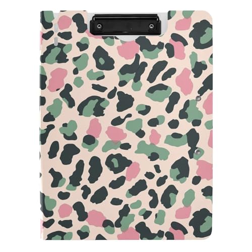 Clipboard Faltbares grünes Pfirsich-Leopardenmuster A4 Clipfolio Doppel-Clips Stifthalter Still-Clipboard mit Abdeckung Clipboard Faltbares grünes Pfirsich-Leopardenmuster A4 Clipfolio Doppel-Clips Stifthalter Still-Clipboard mit Abdeckung von sanluoli