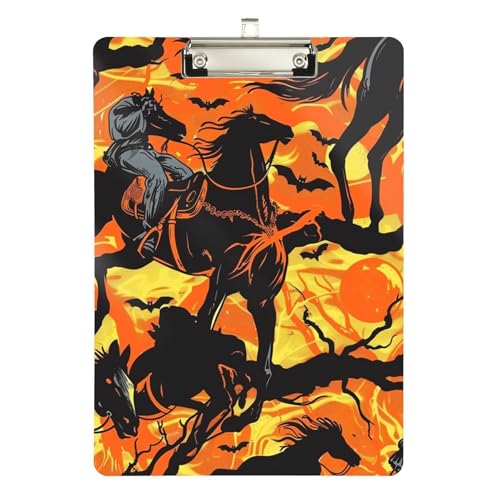 Dead Horseman Halloween Orange Schwarz Menühalter Klemmbrett Kunststoff für Lehrer Must Haves für Klassenzimmer Grundschule Größe 22,9 x 30,5 cm Dead Horseman Halloween Orange Schwarz Menühalter Klemmbrett Kunststoff für Lehrer Must Haves für Klassenzimmer Grundschule Größe 22,9 x 30,5 cm von sanluoli