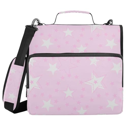 Different Stars Baby Pfirsichweiß, 3,8 cm, 3 Ringe, stabiler Reißverschluss mit Riemen, mehrere Taschen, Dokumentenmappe, Organizer, geeignet für Mittelschule Different Stars Baby Pfirsichweiß, 3,8 cm, 3 Ringe, stabiler Reißverschluss mit Riemen, mehrere Taschen, Dokumentenmappe, Organizer, geeignet für Mittelschule von sanluoli