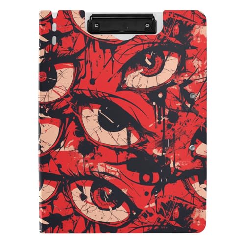 Faltbare Klemmbretter, Graffiti-Kunst, rote böse Augen, A4-Klemmbrett, Folio-Ordner, zwei Metall-Clips, Stifthalter, Still-Clipboard mit festem Einband Faltbare Klemmbretter, Graffiti-Kunst, rote böse Augen, A4-Klemmbrett, Folio-Ordner, zwei Metall-Clips, Stifthalter, Still-Clipboard mit festem Einband von sanluoli