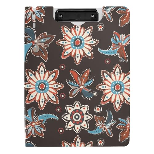 Faltbare Klemmbretter Braun Bohemian Floral A4 Klemmbrett Binder Zwei Metallclips Stifthalter Still-Klemmbrett mit festem Einband Faltbare Klemmbretter Braun Bohemian Floral A4 Klemmbrett Binder Zwei Metallclips Stifthalter Still-Klemmbrett mit festem Einband von sanluoli