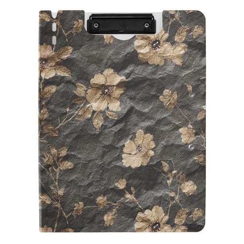 Faltbare Notizen Hintergrund Schwarz Blumen Gold Retro A4 Notizen Folio Ordner zwei Metallclips Stifthalter Büro Clip Board mit Deckel Faltbare Notizen Hintergrund Schwarz Blumen Gold Retro A4 Notizen Folio Ordner zwei Metallclips Stifthalter Büro Clip Board mit Deckel von sanluoli