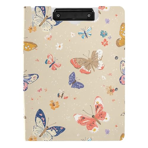 Faltbares Klemmbrett, Cartoon, niedlicher Schmetterling, Beige, A4, Klemmbrett, Ordner, horizontale und vertikale Doppel-Clips, Still-Clipboard mit Abdeckung Faltbares Klemmbrett, Cartoon, niedlicher Schmetterling, Beige, A4, Klemmbrett, Ordner, horizontale und vertikale Doppel-Clips, Still-Clipboard mit Abdeckung von sanluoli