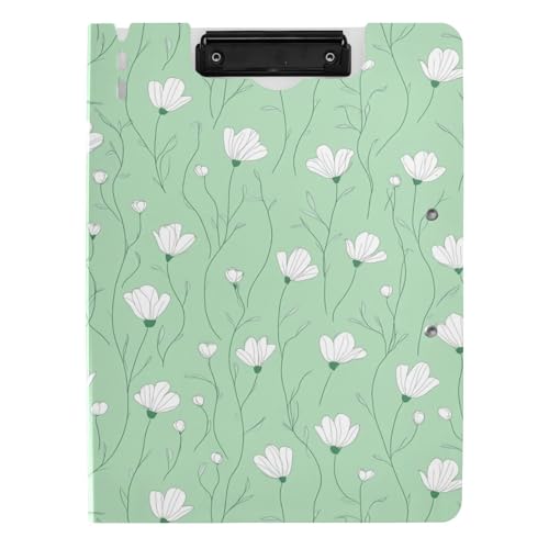 Faltbares Klemmbrett Weiß Blumenmuster Cartoon Stil A4 Klemmbrett mit Ordner Doppelte Metallclips Stifthalter Schule Klemmbrett mit Abdeckung Faltbares Klemmbrett Weiß Blumenmuster Cartoon Stil A4 Klemmbrett mit Ordner Doppelte Metallclips Stifthalter Schule Klemmbrett mit Abdeckung von sanluoli