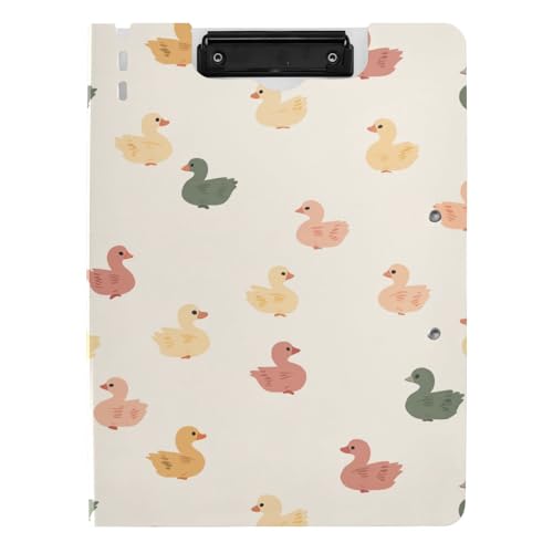 Faltbares Klemmbrett mit niedlichem Cartoon-Enten, Beige, A4-Klemmbrett mit Ordner, Doppelklammern, Stifthalter, Still-Clipboard mit festem Einband Faltbares Klemmbrett mit niedlichem Cartoon-Enten, Beige, A4-Klemmbrett mit Ordner, Doppelklammern, Stifthalter, Still-Clipboard mit festem Einband von sanluoli
