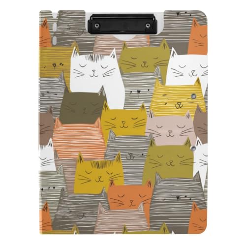 Faltbares mehrfarbiges Klemmbrett mit Cartoon-Linien Niedliche Katzen A4 Notizen Folio Ordner Doppelclip Metall Stifthalter Krankenpflege Clip Board mit Deckel Faltbares mehrfarbiges Klemmbrett mit Cartoon-Linien Niedliche Katzen A4 Notizen Folio Ordner Doppelclip Metall Stifthalter Krankenpflege Clip Board mit Deckel von sanluoli