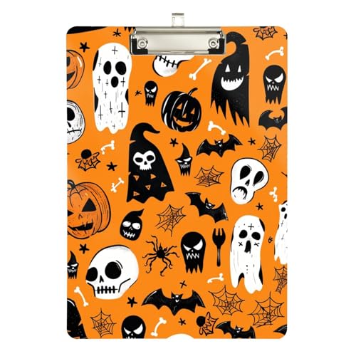 Happy Cute Spooky Season Klemmbrett-Halter, Standard-Loch, für Polizei, Büro, Krankenschwester, Fußball, Trainer, Größe 22,9 x 30,5 cm, Orange Happy Cute Spooky Season Klemmbrett-Halter, Standard-Loch, für Polizei, Büro, Krankenschwester, Fußball, Trainer, Größe 22,9 x 30,5 cm, Orange von sanluoli