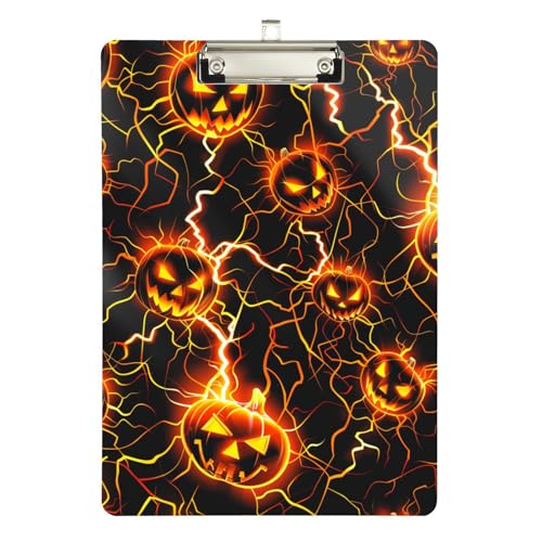 Horrors Lightning Pumpkin Halloween Klemmbrett für Schreibtisch, transparent, für Volleyball, Baseball, Trainer, Größe 9 x 12 Horrors Lightning Pumpkin Halloween Klemmbrett für Schreibtisch, transparent, für Volleyball, Baseball, Trainer, Größe 9 x 12 von sanluoli