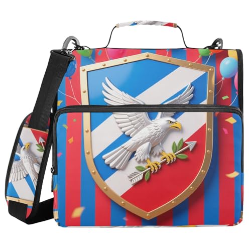 Independence Day 3,8 cm Ringbuch mit 3 Ringen und extra Taschen mit Schultergurt und Griff, leicht zu transportieren, Dokumenten-Organizer für Schule/Büro Independence Day 3,8 cm Ringbuch mit 3 Ringen und extra Taschen mit Schultergurt und Griff, leicht zu transportieren, Dokumenten-Organizer für Schule/Büro von sanluoli