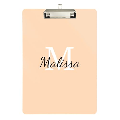 Individuelles flaches Klemmbrett, transparent, für Polizei, Büro, Krankenschwester, Fußballtrainer, Größe 22,9 x 30,5 cm, personalisiertes glitzerndes Muster von sanluoli