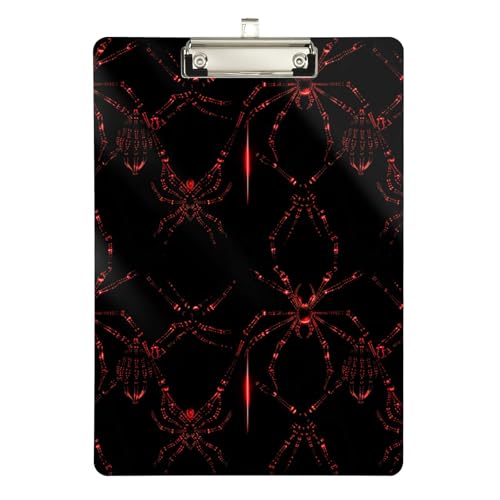 Klemmbrett-Halter, Halloween-Nachtlicht, Spinne, Standard-Loch, für legale Frauen, Basketball-Trainer, Größe 22,9 x 30,5 cm, Rot Klemmbrett-Halter, Halloween-Nachtlicht, Spinne, Standard-Loch, für legale Frauen, Basketball-Trainer, Größe 22,9 x 30,5 cm, Rot von sanluoli