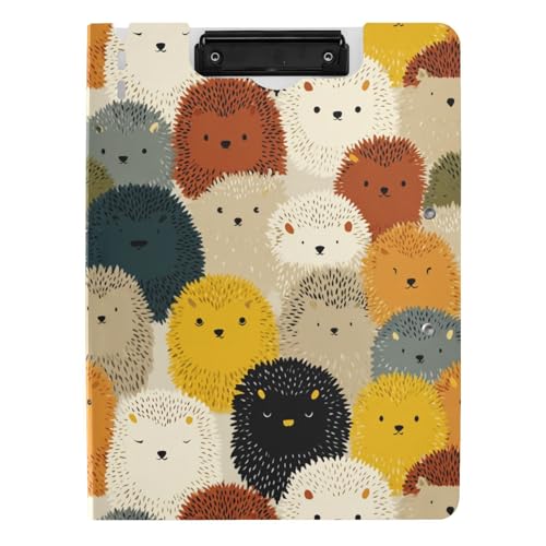 Klemmbrett-Mappe, Cartoon-Igel, bunt, niedlich, A4-Klemmbrett, Ordner, horizontale und vertikale Doppelklammern, Schulklemmbrett mit festem Einband Klemmbrett-Mappe, Cartoon-Igel, bunt, niedlich, A4-Klemmbrett, Ordner, horizontale und vertikale Doppelklammern, Schulklemmbrett mit festem Einband von sanluoli