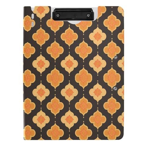 Klemmbrett Ordner Flach Geometrische Butterblume Blume Checker A4 Klemmbrett mit Binder Doppelte Metallclips Stifthalter Büro Klemmbrett mit Abdeckung von sanluoli