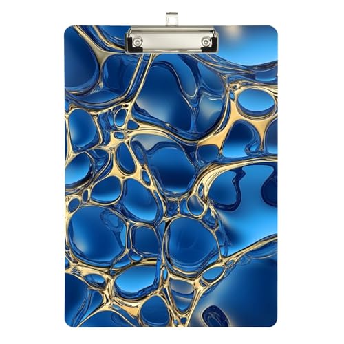 Klemmbrett aus Kunststoff für die Schätzung der Struktur von blauen und goldenen Wassertropfen, für Lehrer, Grundgröße 9 x 12 cm Klemmbrett aus Kunststoff für die Schätzung der Struktur von blauen und goldenen Wassertropfen, für Lehrer, Grundgröße 9 x 12 cm von sanluoli