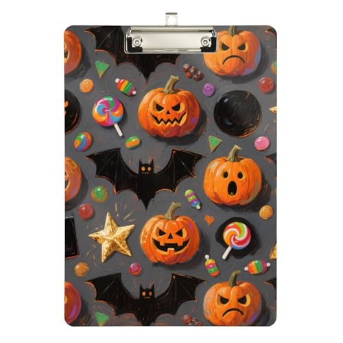 Klemmbrett für Halloween, Kürbis, Fledermaus, Acryl, niedlich, für legale Frauen, Basketball-Trainer, Größe 22,9 x 30,5 cm, Orange Klemmbrett für Halloween, Kürbis, Fledermaus, Acryl, niedlich, für legale Frauen, Basketball-Trainer, Größe 22,9 x 30,5 cm, Orange von sanluoli