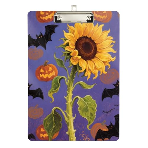Klemmbrett für Halloween-Kürbis-Sonnenblumen-Therapie, Standard-Loch, für Volleyball, Baseball, Trainer, Größe 22,9 x 30,5 cm Klemmbrett für Halloween-Kürbis-Sonnenblumen-Therapie, Standard-Loch, für Volleyball, Baseball, Trainer, Größe 22,9 x 30,5 cm von sanluoli