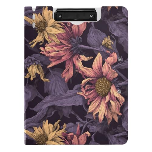 Klemmbrett mit Aufbewahrung, verwelkte Blumen, Retro, Violett, A4-Klemmbrett, Folio-Ordner, zwei Metall-Clips, Stifthalter, Still-Clipboard mit Abdeckung Klemmbrett mit Aufbewahrung, verwelkte Blumen, Retro, Violett, A4-Klemmbrett, Folio-Ordner, zwei Metall-Clips, Stifthalter, Still-Clipboard mit Abdeckung von sanluoli