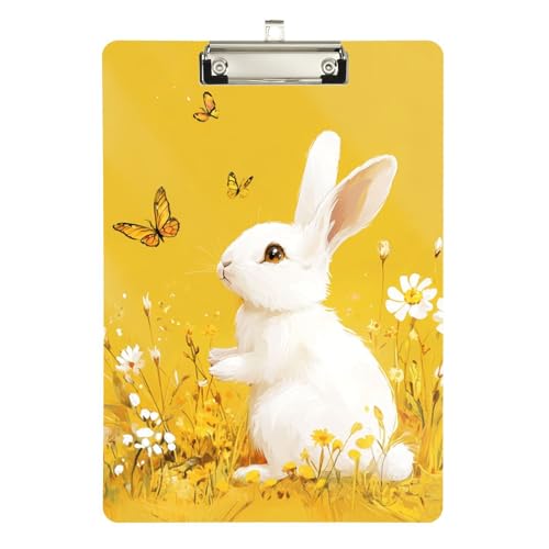 Klemmbrett mit Cartoon-Kaninchen, Standard-Loch, für Krankenschwestern, Heimunternehmer, Größe 22,9 x 30,5 cm, Gelb Klemmbrett mit Cartoon-Kaninchen, Standard-Loch, für Krankenschwestern, Heimunternehmer, Größe 22,9 x 30,5 cm, Gelb von sanluoli