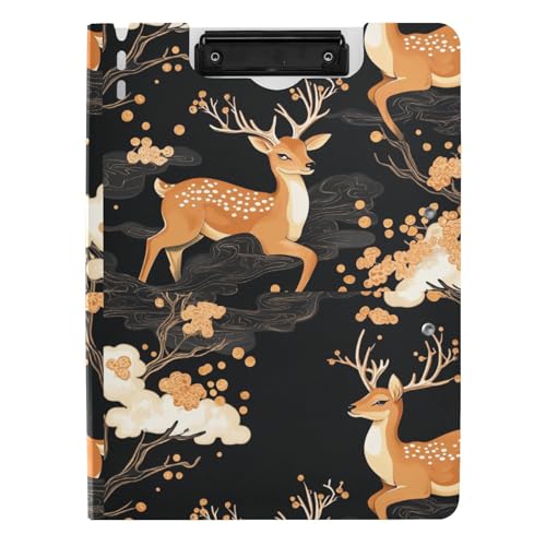 Klemmbrett mit Mappe, Ukiyo-e-Stil, verträumtes Hirsch, A4, Klemmbrett, Padfolio, doppelte Metallklammern, Stifthalter, Still-Clipboard mit Abdeckung Klemmbrett mit Mappe, Ukiyo-e-Stil, verträumtes Hirsch, A4, Klemmbrett, Padfolio, doppelte Metallklammern, Stifthalter, Still-Clipboard mit Abdeckung von sanluoli